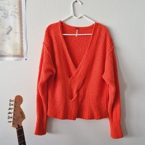 Orange Free people sweater